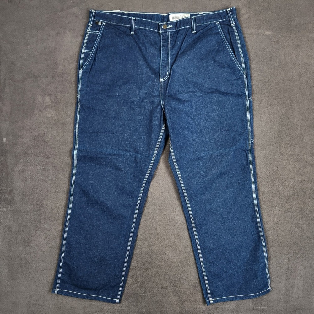 Carhartt Flame Resistant Jeans Mens 46x30 Dark Wash Stretch Denim Carpenter Work